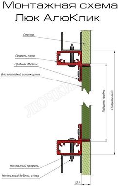 Люки Алюклик 840*333 2 створки Люки Алюклик 840*333 2 створки