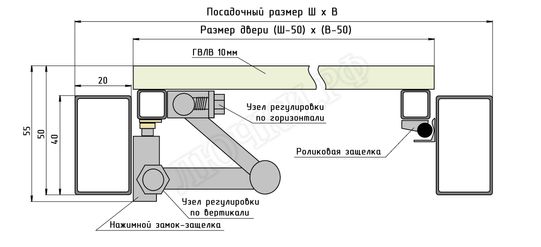 Люк под плитку Нажимной Железяка Mini 300*500 Люк под плитку Нажимной Железяка Mini 300*500