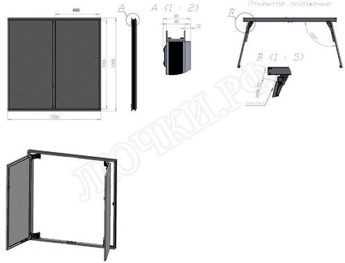 Люк под плитку Нажимной Секрет-Лайт 400*500 Люк под плитку Нажимной Секрет-Лайт 400*500
