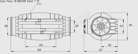 Вытяжной вентилятор канальный Soler & Palau TD SILENT осевой Вытяжной вентилятор канальный Soler & Palau TD SILENT осевой