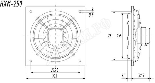 Вытяжной вентилятор HXM 250 Вытяжной вентилятор HXM 250
